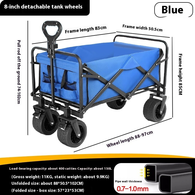 Four-wheel Disassembly Garden Folding Camping Cart Outdoor