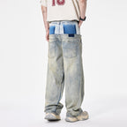 Loose Wide Leg Straight Denim Trousers For Men