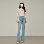 Skinny Jeans Women's High Waist Spring Summer  Small Flared Pants Light Color