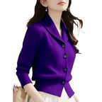 High-end Fashion Simple Commute Long-sleeved Button Cardigan Elegant Top