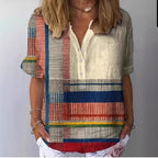 Casual Women's Short Sleeve Pullover Print Shirt