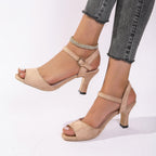 European And American Style Simple Fashion One-word Buckle High Heel Sandals For Women