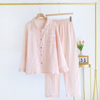 Floral Lapel Sweet Home Wear Pajamas Suit Cotton